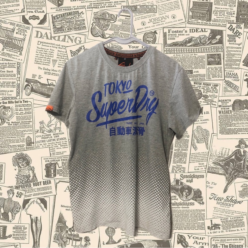 Gray Tokyo SuperDry TShirt, Adult Size Large